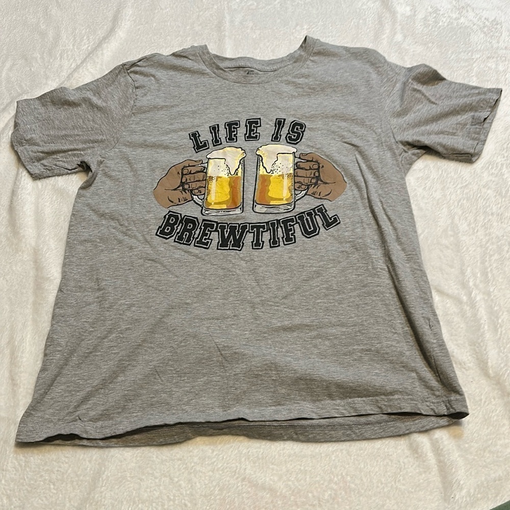Life is Brewtiful Men’s Shirt Beer Glasses 2X